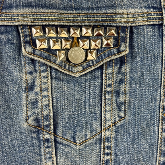 Levi's Blue Denim Vest with Silver Studs - Picture 2 of 6
